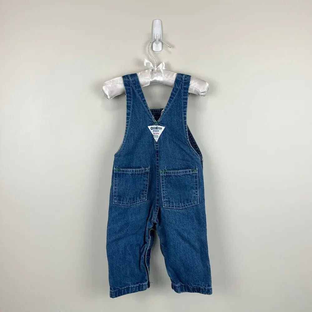 Vintage OshKosh B'gosh Blue Jean Overalls 9 months USA